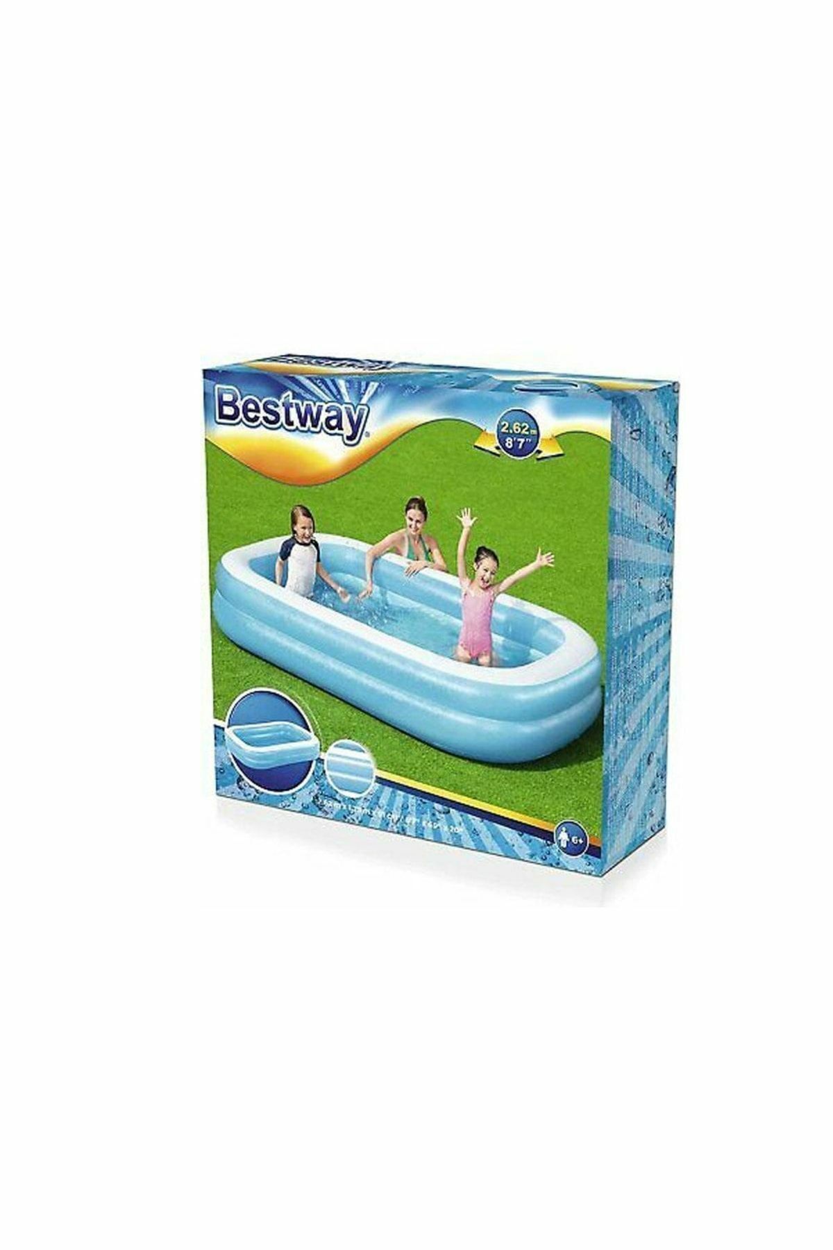 BESTWAY 3 Halkalı Dikdörtgen Havuz 262x175x51 Cm.