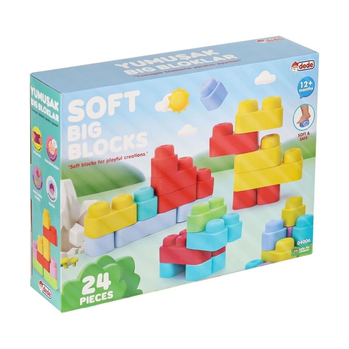 04006 Yumuşak Big Bloklar 24 Parça -Dede