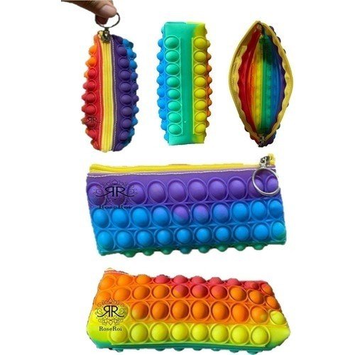 Roseroi Pop It Push Bubble Fidget Popit Gökkuşağı Kalem Kutusu