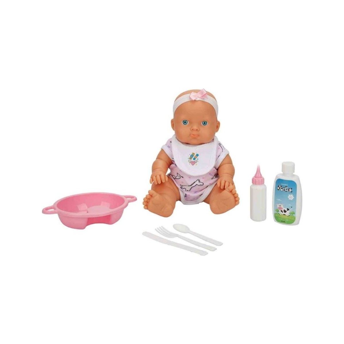 Sunman Ada Bebek Gülen Bebeğim Yemek Seti 23 cm 31650 Pembe