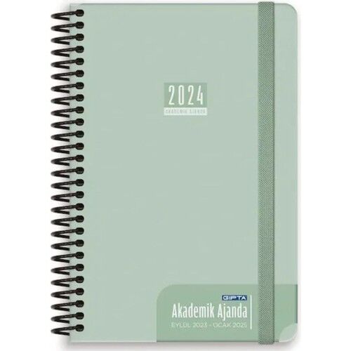 Gıpta 460-Shk 17 x 24 Sp. Sert Kapak Haftalık Akademik Ajanda Yeşil