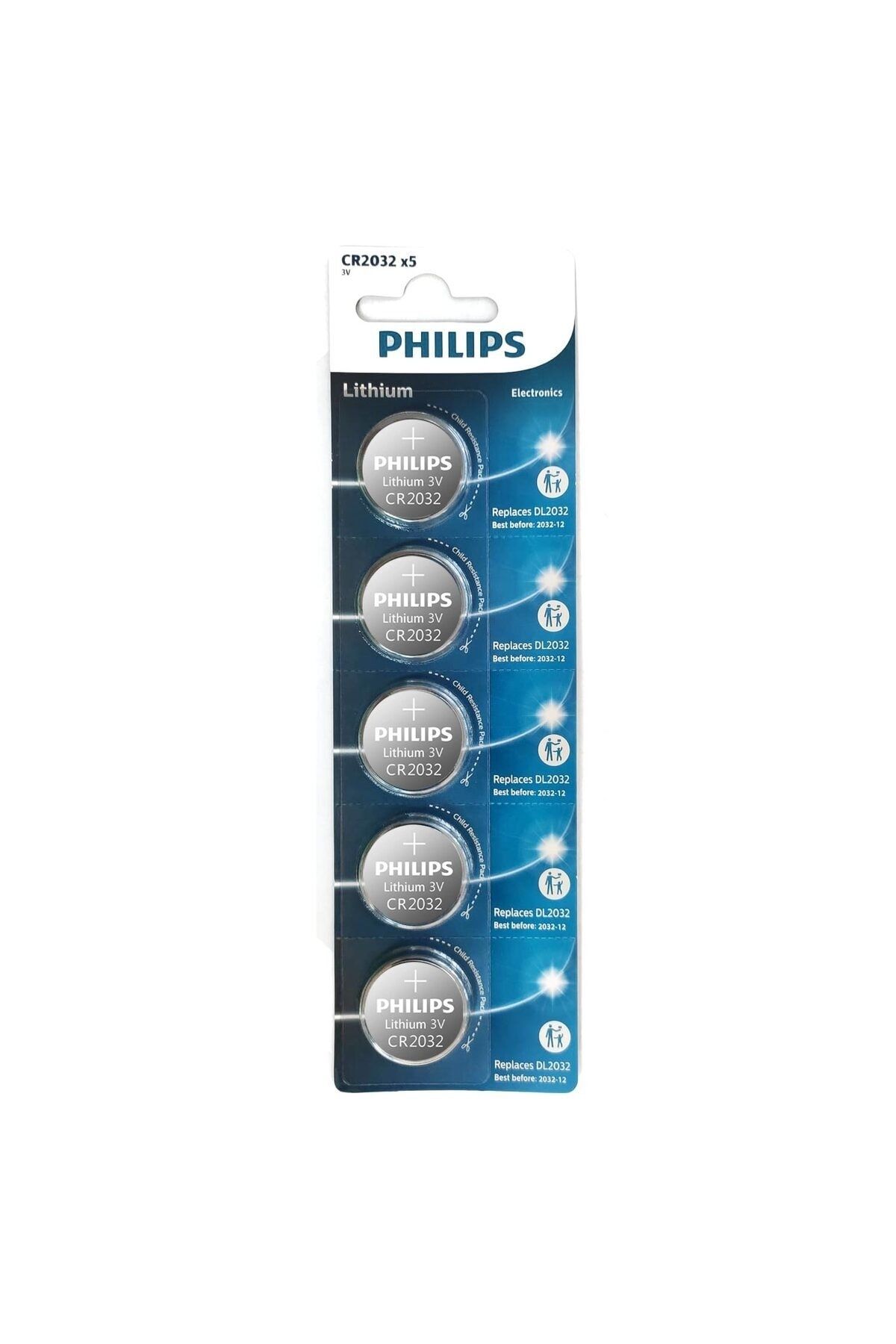 Philips PİL DÜĞME 2032 3V (BEŞLİ PAKET)