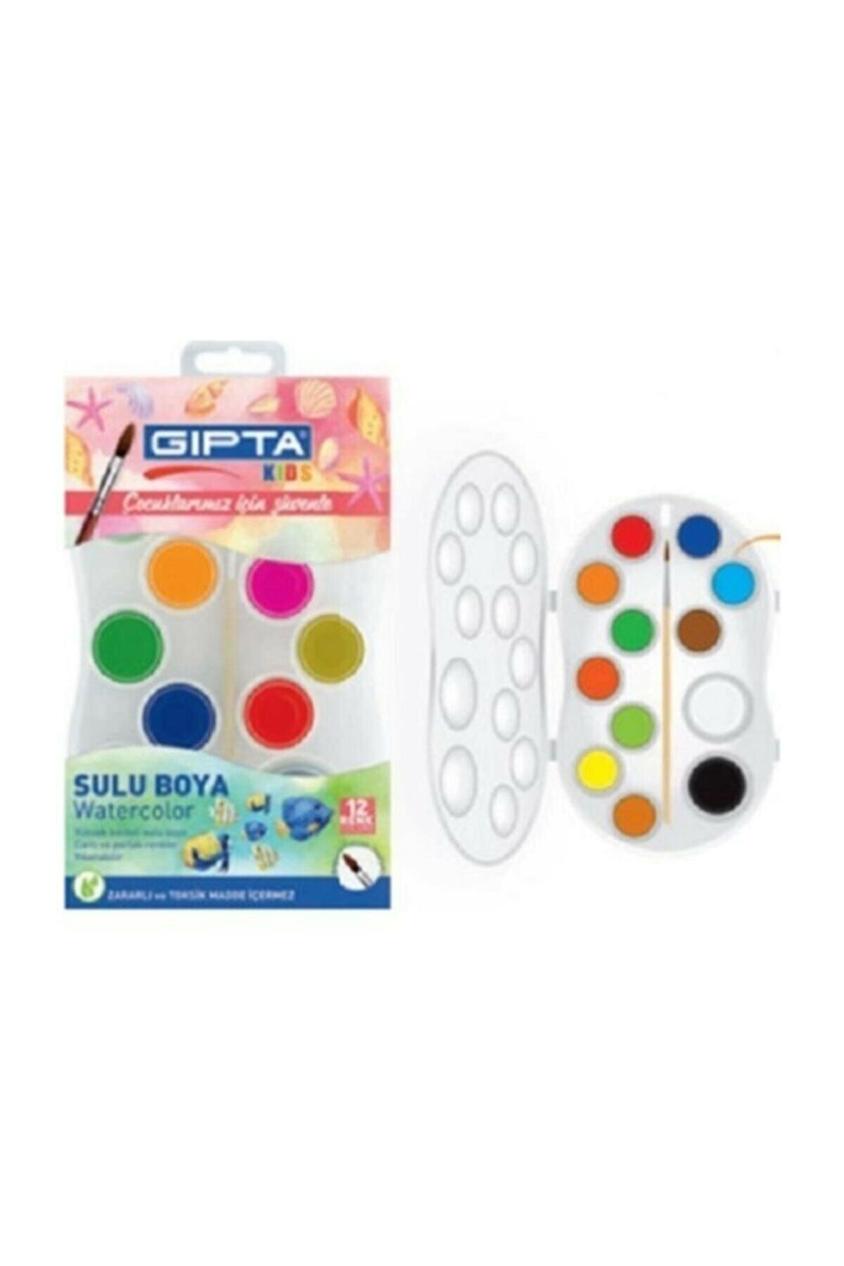 Gıpta Karton Kutu Suluboya 12 Renk
