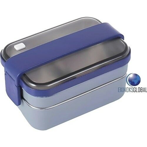 Vagonlife Lunch Box Çelik Gri-Mor Beslenme Kabı-Sefer Tası 1200 ml BL20183