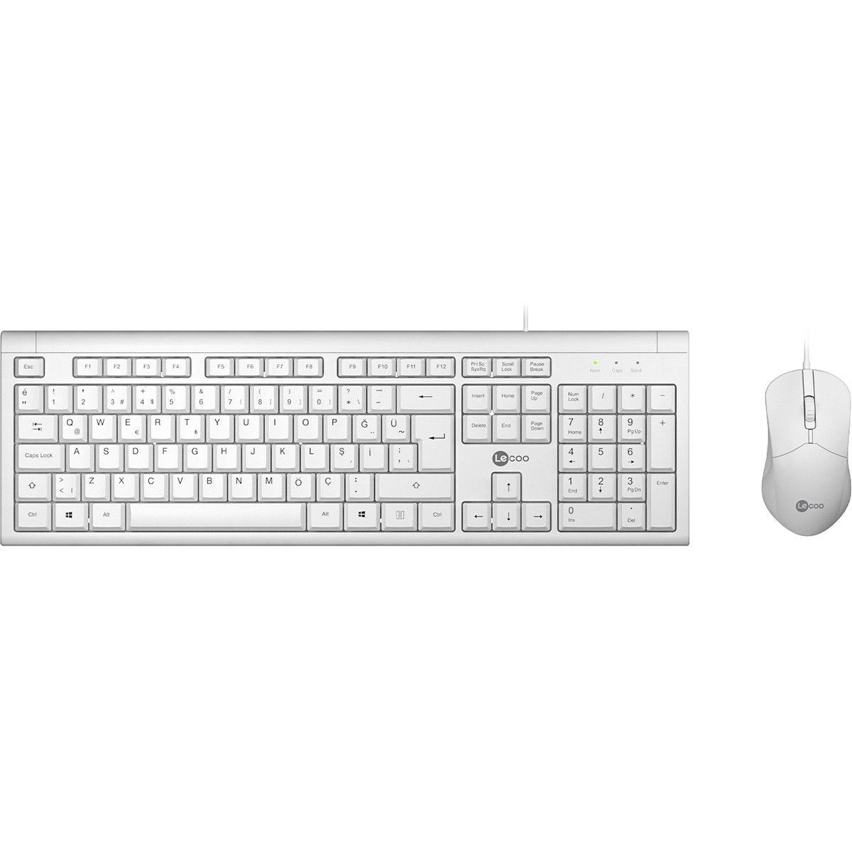 Lecoo Cm101 Beyaz Kablolu Klavye & Mouse Set