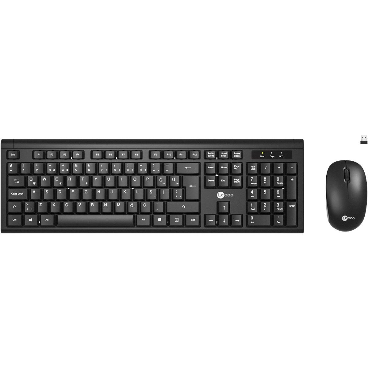 Lecoo Kw200 Kablosuz Klavye & Mouse Set Siyah