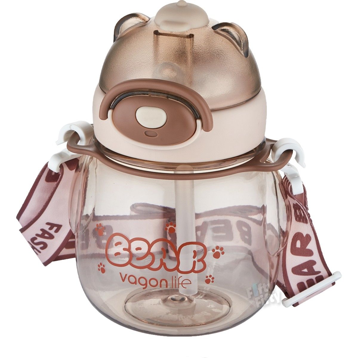 VAGONLİFE 650 ML PİPETLİ BOYUN ASKILI SU MATARASI Krem