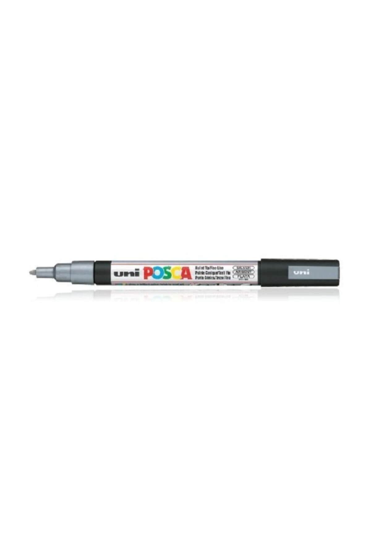 Uni-Ball Markör Boyama Posca Su Bazlı Poster 0.9-1.3 MM Gümüş PC-3M