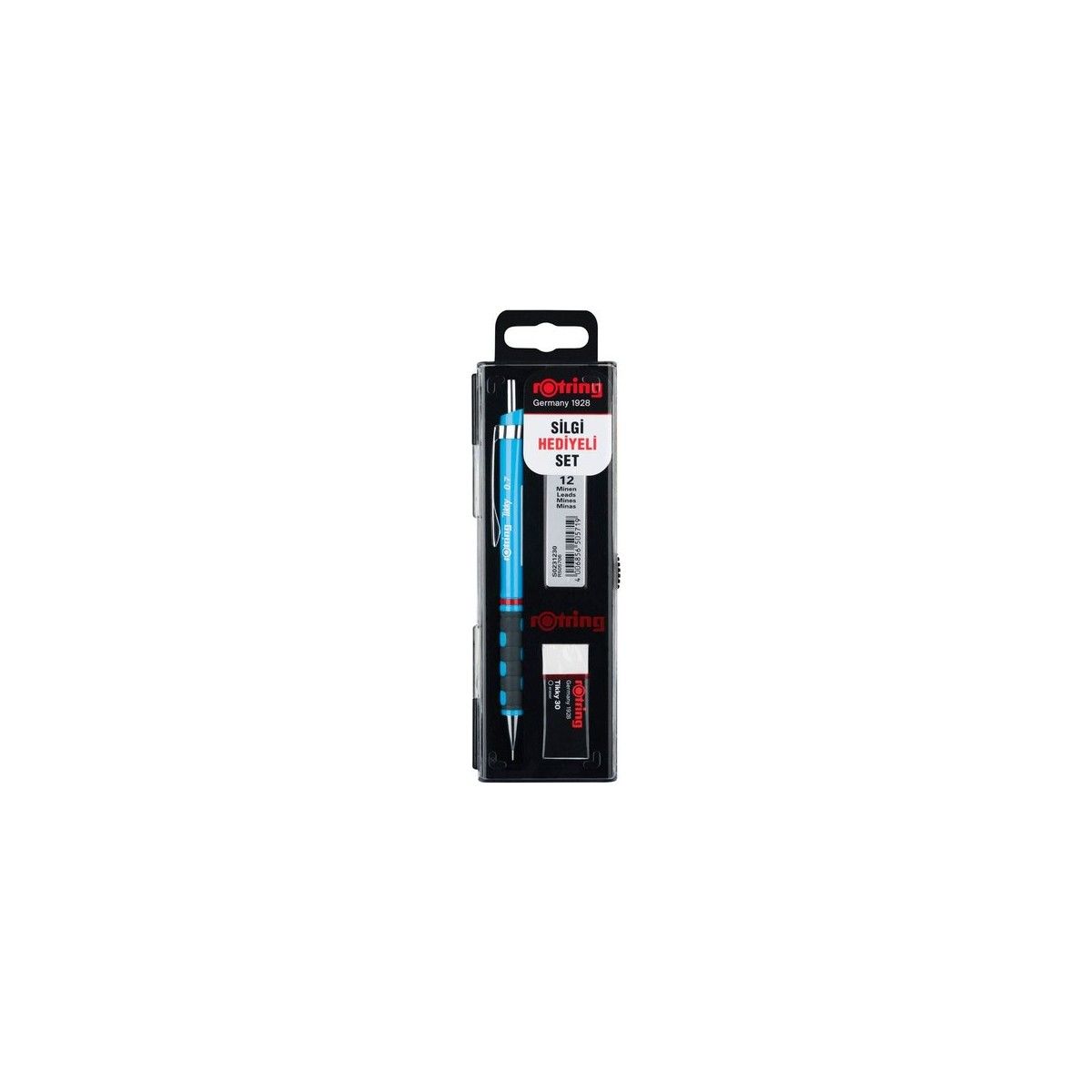 Rotring Okul Seti Versatil+Min Silgi Hediyeli 0.7 MM Açık Mavi RO-KK07-07AM