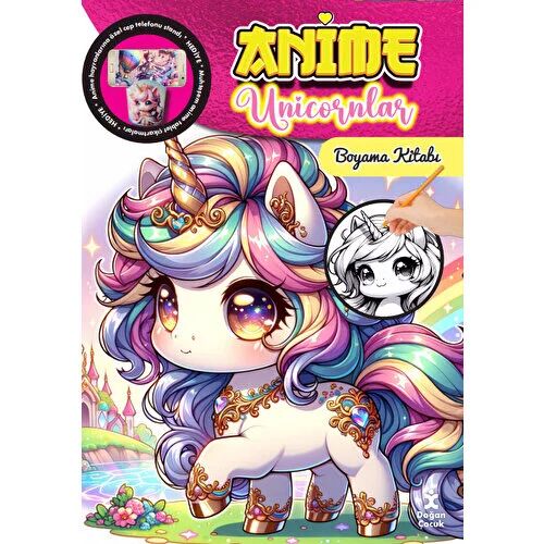 Anime Unicornlar Boyama Kitabı