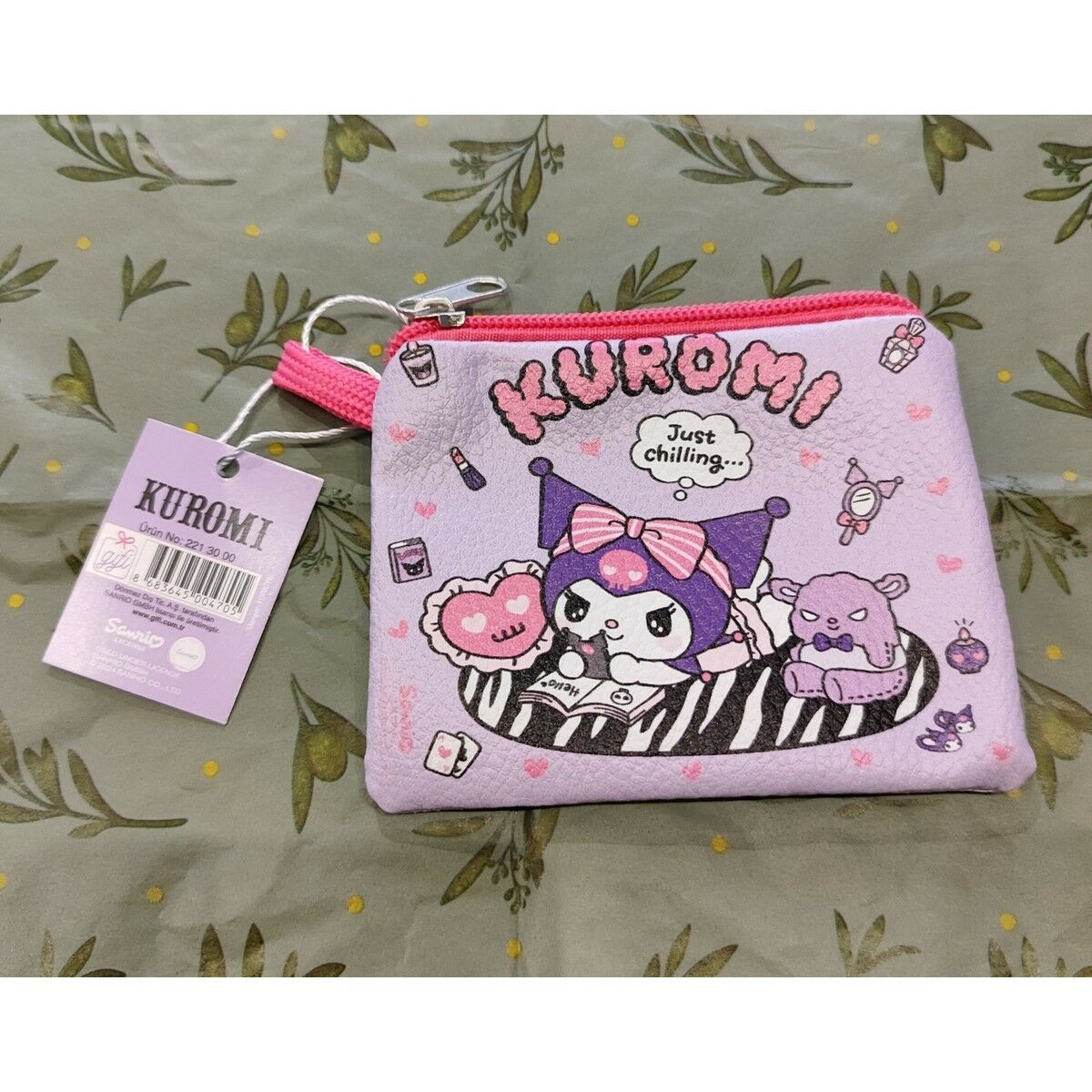 Çocuk Fermuarlı Para Çantası Cüzdan Kuromi Hello Kitty Figürlü Suni Deri