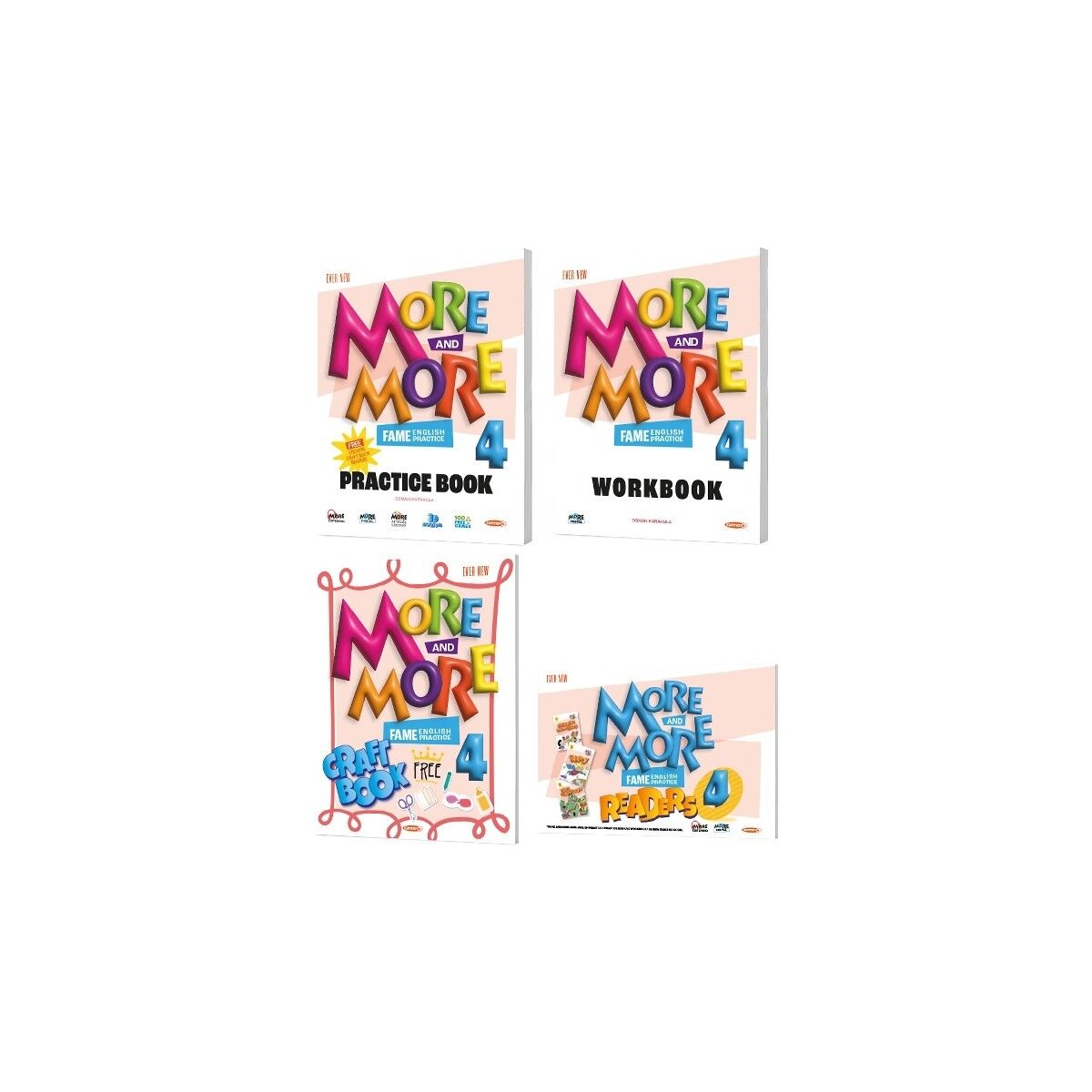 Kurmay Yayınları More and More English 4 Practice Book - Workbook + 3 Hikaye Kitabı + Craft Book Kurmay ELT Yayınları