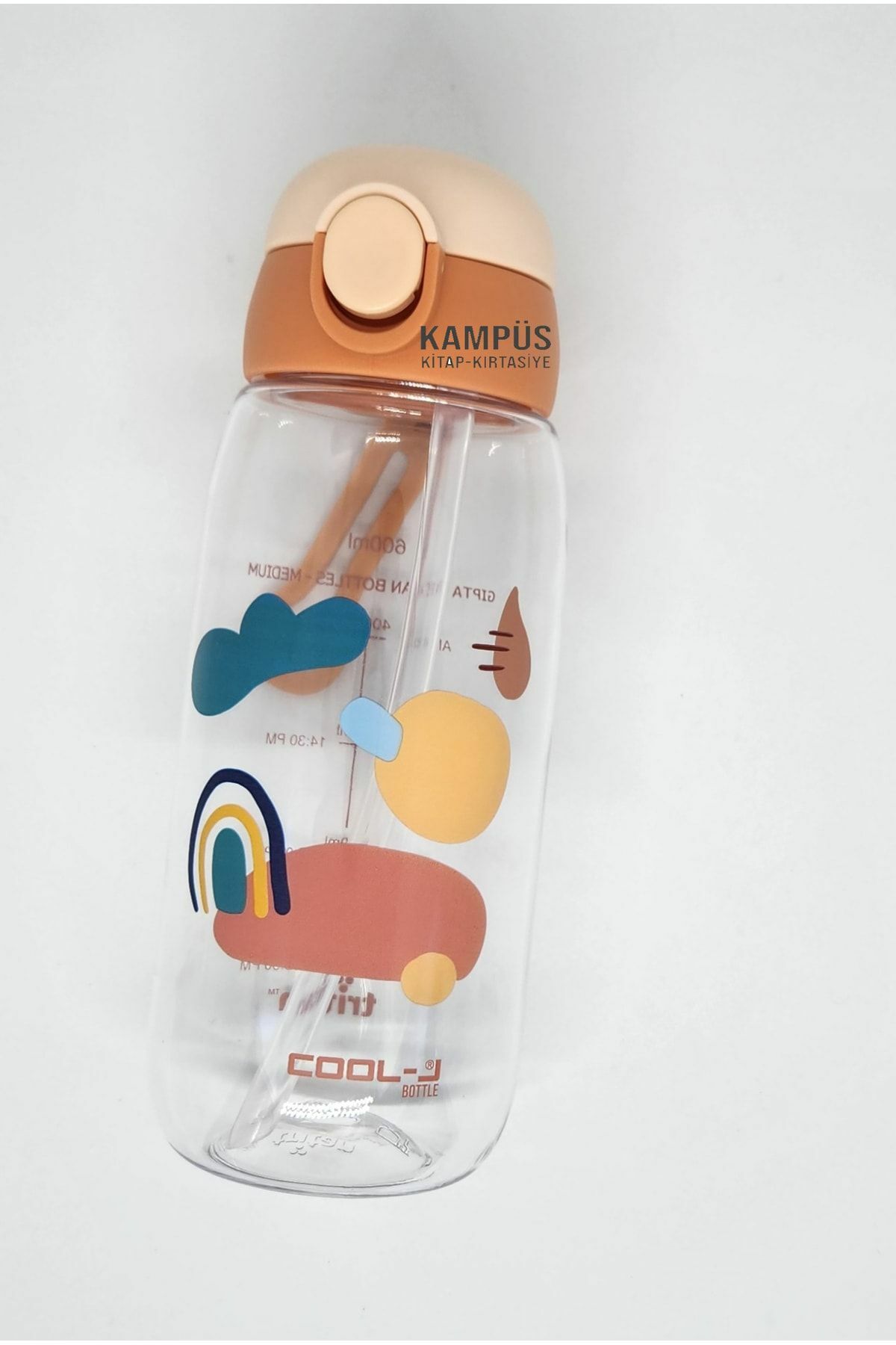 Pipetli Kilitli Trıtan Matara 600ml Turuncu-Kutuda