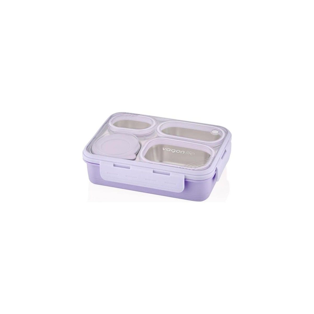 Vagon Çelik Beslenme Kutusu Lila Lunch Box Paslanmaz 800 ml XC-7099