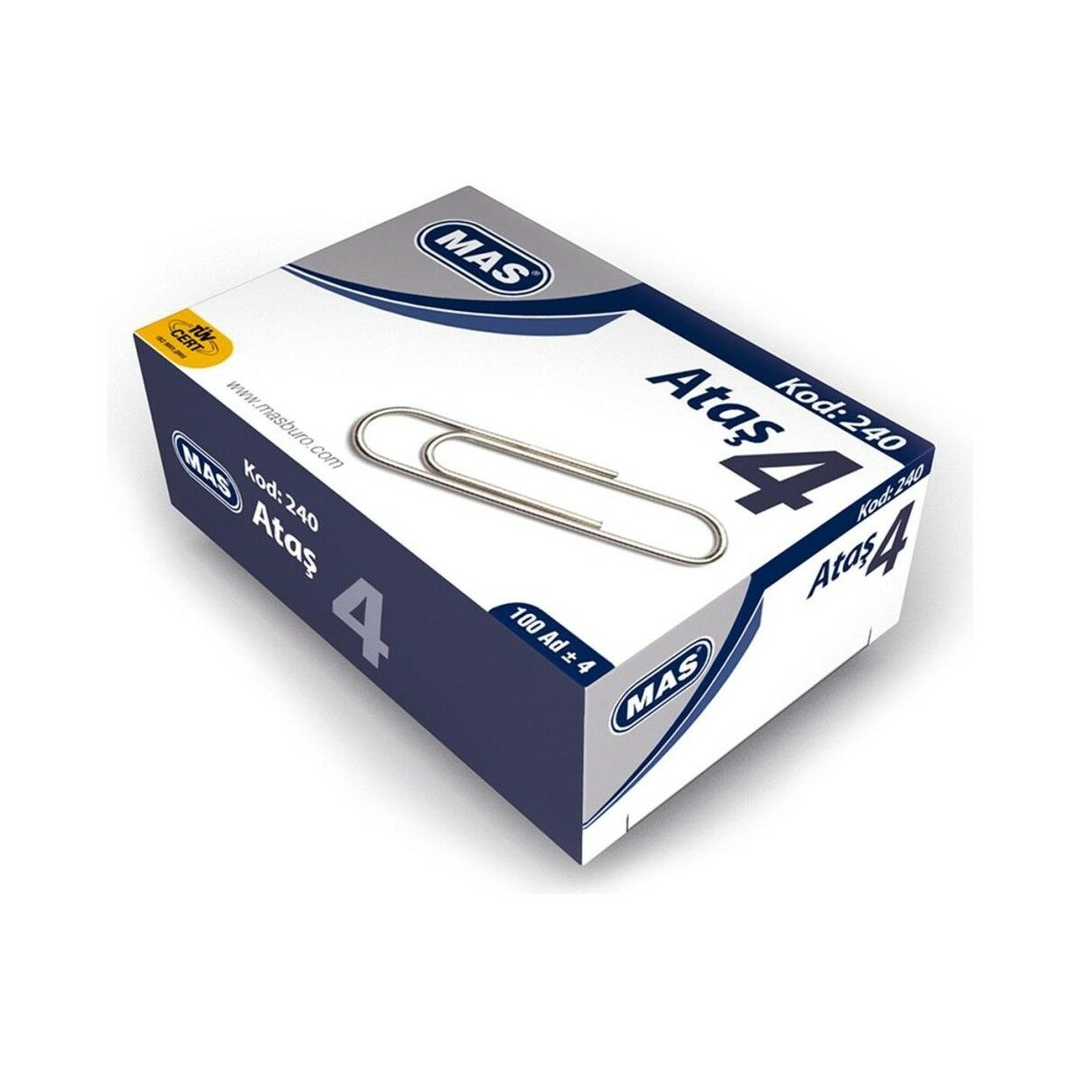 Mas 240 Ataş No:4 Süper Kalite Nikel Kaplı 24 Paket