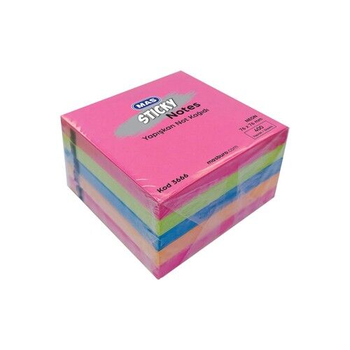 Yapışkanlı Not Kağıdı 76x76 Neon 400 S Karma 5 Renk