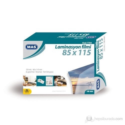 Mas 7704 Laminasyon Filmi- 125 Mic.- 85*115 - 100Lü Pk