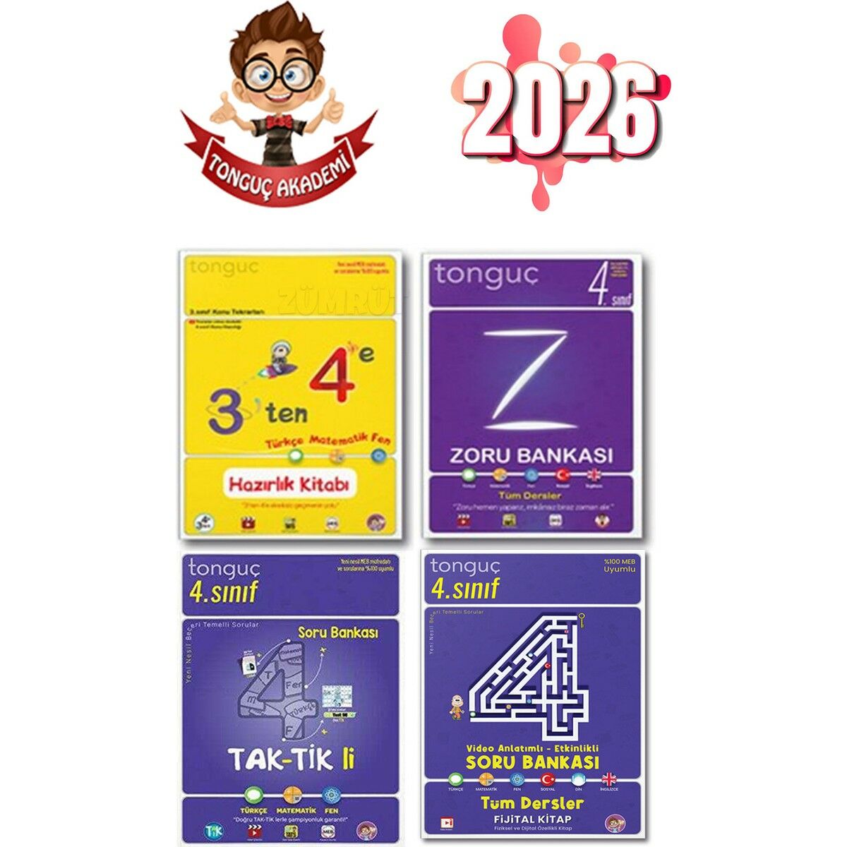 3 Ten 4 E Hazırlık Kitabı+ 4. Sınıf Zoru Bankası+ 4. Sınıf Taktikli S.b.+ 4. Sınıf Vide Anlatımlı Etkinkli S.b.