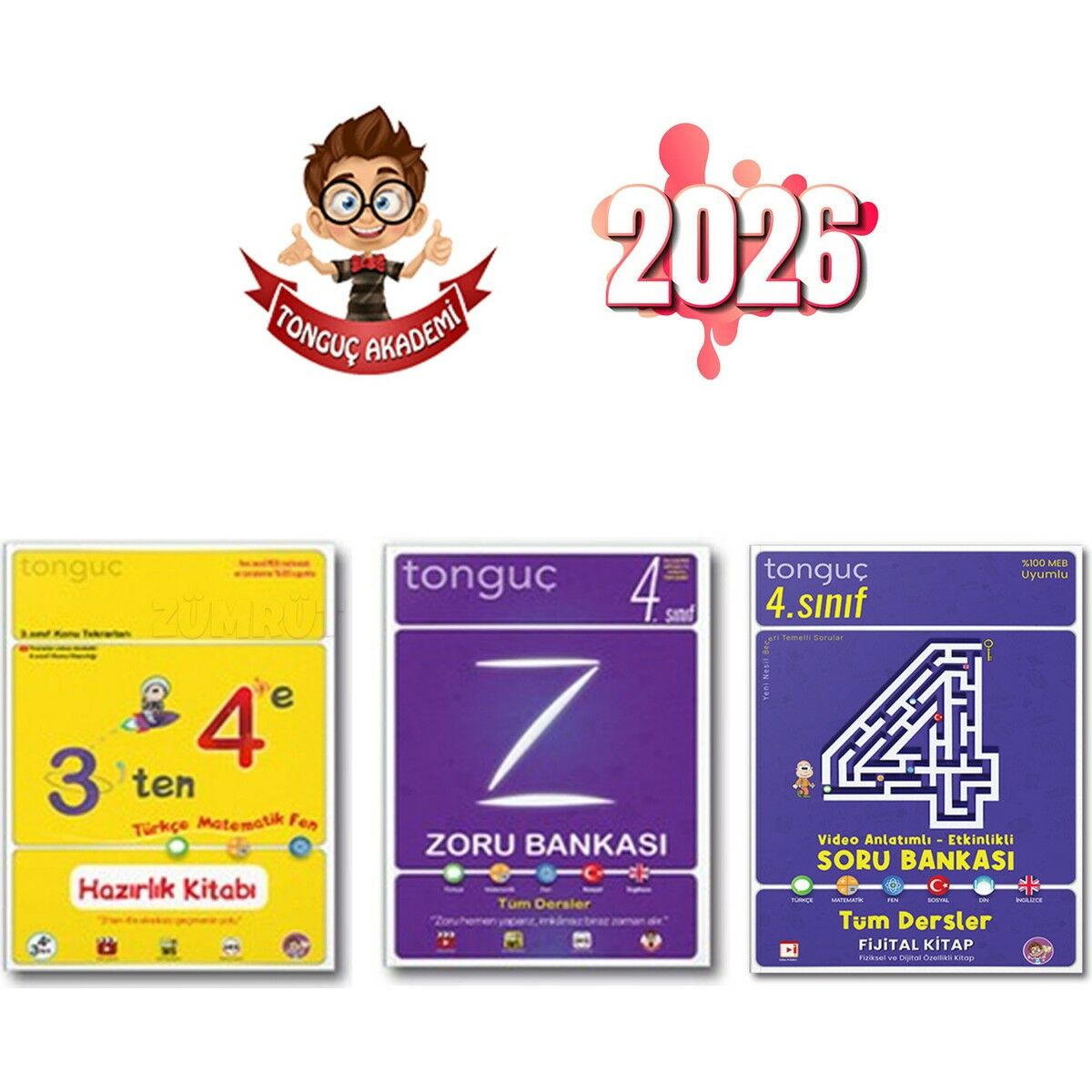 3 Ten 4 E Hazırlık Kitabı+ 4. Sınıf Zoru Bankası+ 4. Sınıf Video Anlatımlı-Etkinlikli S.b.