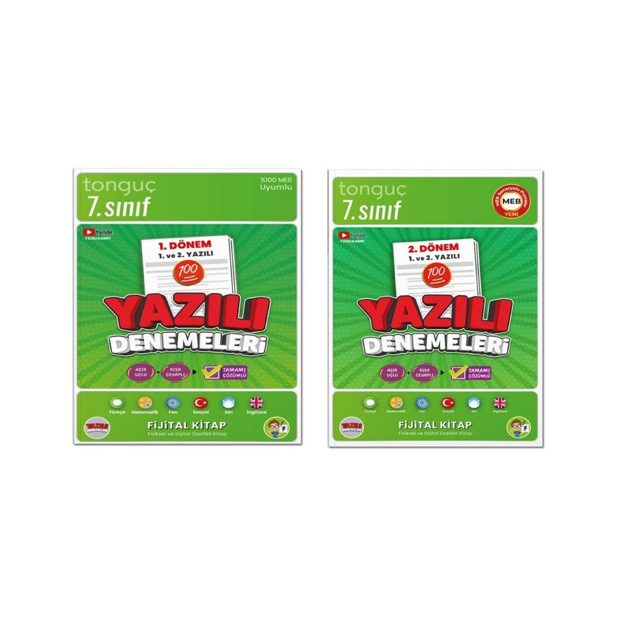 7. Sınıf Yazılı Denemeleri 1. Dönem - 2. Dönem 1 ve 2. Yazılı 2 Kitap