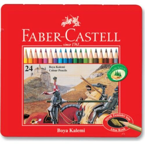 Faber Castell 24 Renk Teneke Kutu Boya