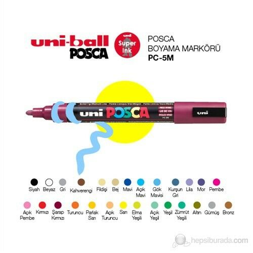 Uni Posca 1,8-2,5 Su Bazlı Markörü Beyaz