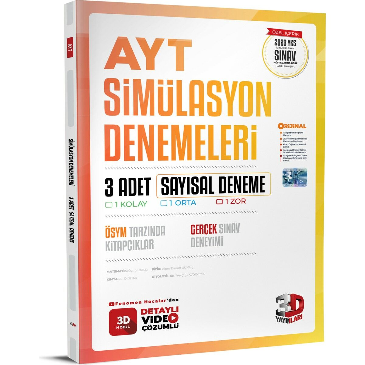 2025 AYT 3D Sayısal 3`lü Simülasyon Deneme 3D Yayınları