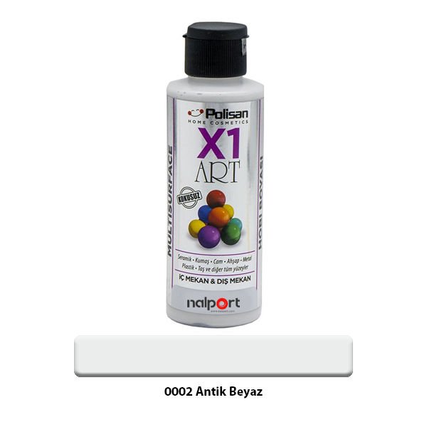 Polisan X1 Art Multisurface Hobi Boyası Antik Beyaz 120 ml.