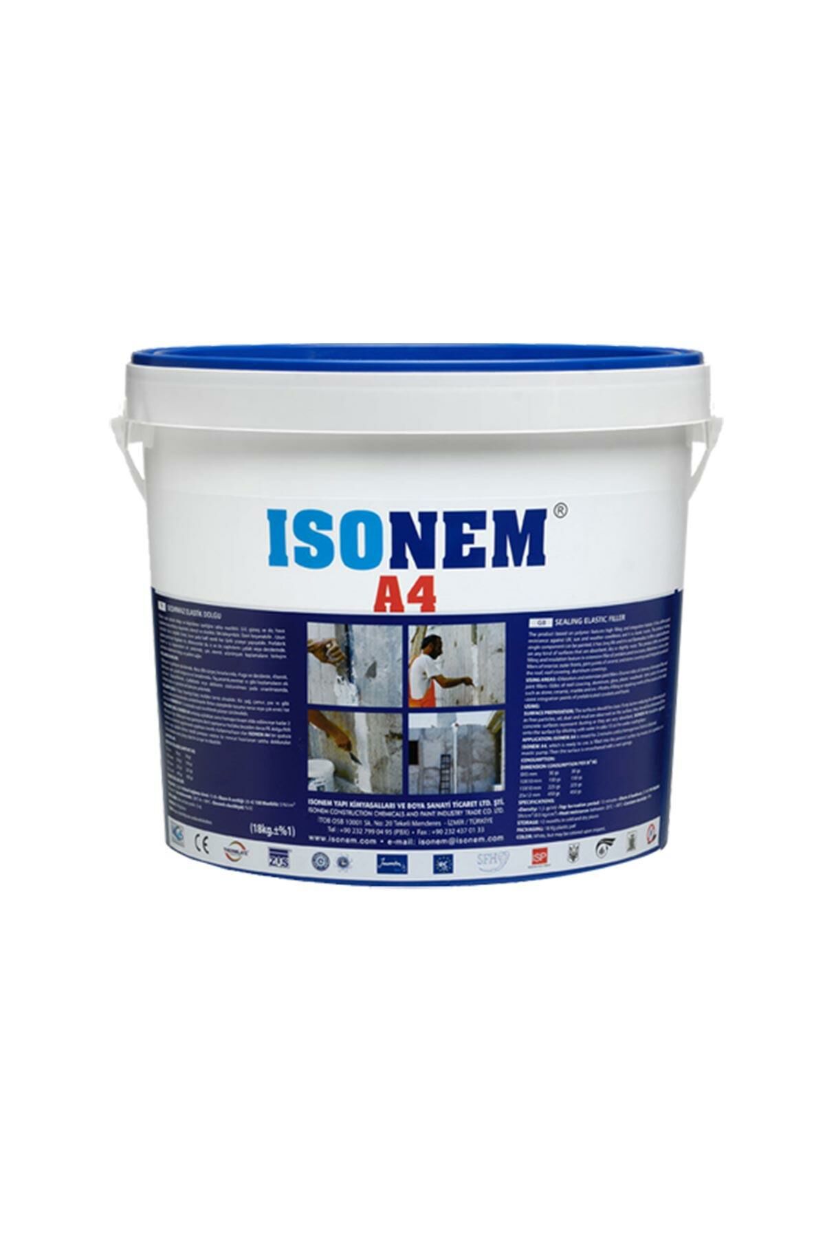 Isonem A4 Polimer Esaslı Dolgu ve Tamir Mastiği 18 Kg Beyaz
