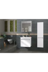 Bagnoli Felice 65 cm Matte White Banyo Dolabı