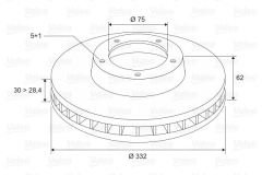 Valeo 186808 Fren Diski Ön 5D 332Mm E83×3 06-