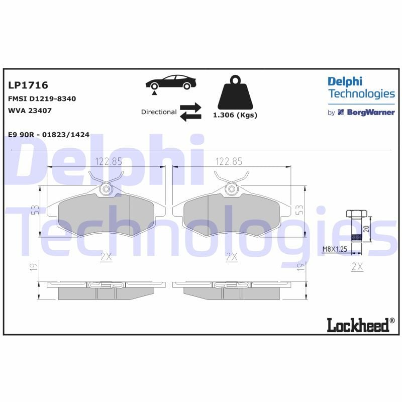 Citroen C2 2003-2017 Arası 1.4 HDi Delphi Marka Ön Balata