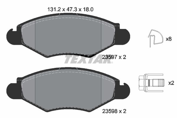 Peugeot 206+ 2009-2013 Arası 1.4 i Textar Marka Ön Balata