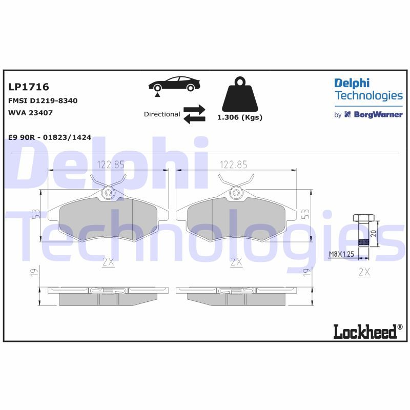 Citroen C3 2002-2007 Arası 1.4 HDi Delphi Marka Ön Balata