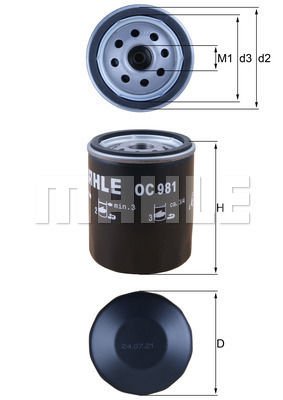Seat Ibiza 1984-1993 Arası 0.9 Mahle Marka Yağ Filtresi