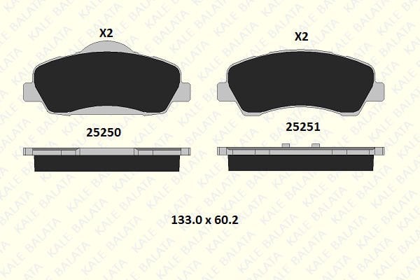 Peugeot 308 2007-2021 Arası 1.6 THP 125 Kale Marka Ön Balata
