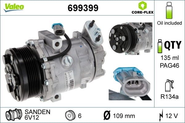 Opel Zafira 1999-2005 Arası 2.0 DI 16V Valeo Marka Klima Kompresörü