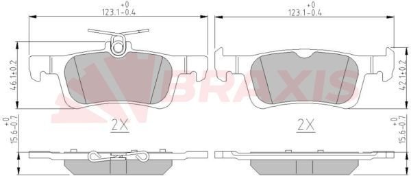 Peugeot 308 2013-2021 Arası 1.6 HDi, 1.6 HDi / BlueHDi 115, 1.6 THP, 1.2 VTi 72, 1.6 THP 125, 1.6 HDi 92, 1.6 THP 155, 1.2 THP 130 Braxis Marka Arka Balata