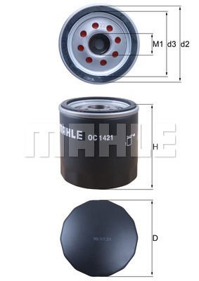 Opel Adam 2012-2019 Arası 1.0 Mahle Marka Yağ Filtresi