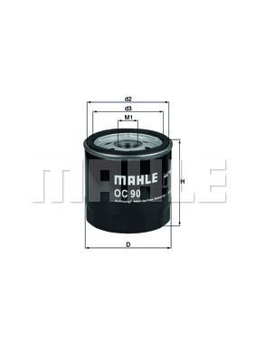 Opel Corsa 1982-2002 Arası 1.6 GSI, 1.3 i, 1.3, 1.2, 1.3 S, 1.2 S, 1.4 i, 1.4 S Mahle Marka Yağ Filtresi