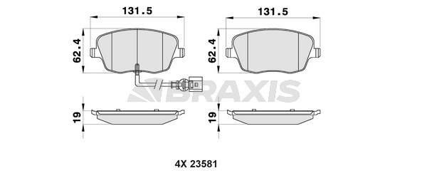 Skoda Fabia 1999-2008 Arası 1.4 16V Braxis Marka Ön Balata Fişli