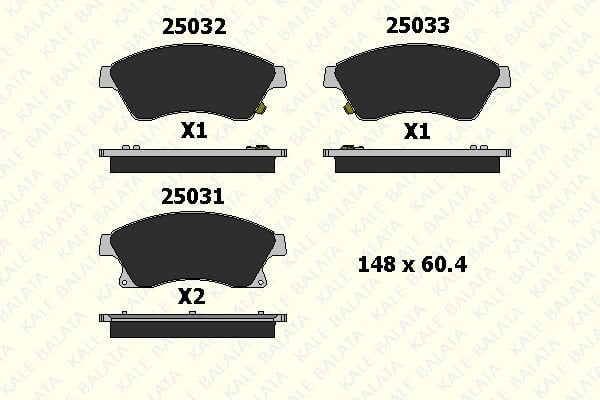 Opel Astra 2010-2015 Arası 1.4, 1.7 CDTI, 1.3 CDTI, 1.6, 1.6 Turbo, 1.4 Turbo, 2.0 CDTI Kale Marka Ön Balata