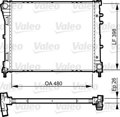 Fiat 500 2007-2011 Arası 0.9, 1.4 Valeo Marka Su Radyatörü