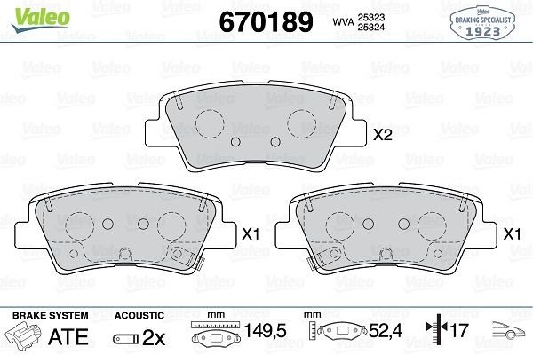Fiat Panda 2012-2016 Arası 1.3 D Multijet Valeo Marka Ön Balata