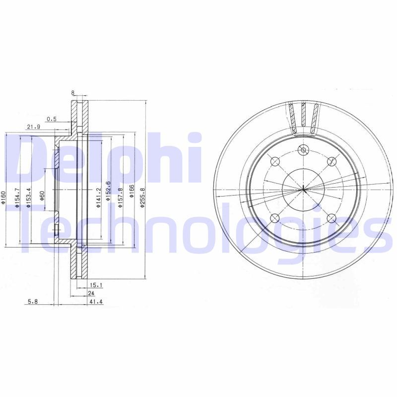 Chevrolet Lacetti 2003-2007 Arası 1.4 16V, 2.0 D, 1.6 Delphi Marka Ön Havalı Fren Diski