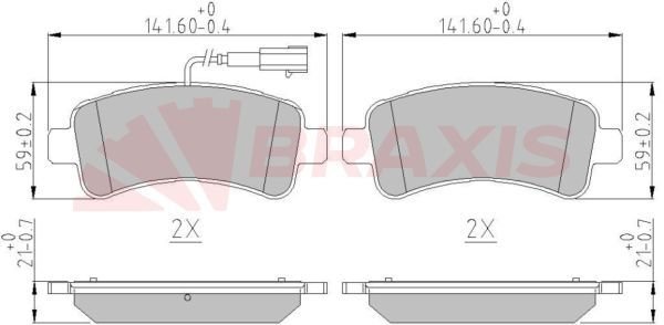 Fiat Ducato 2006-2010 Arası 3 D Braxis Marka Arka Balata Fişli
