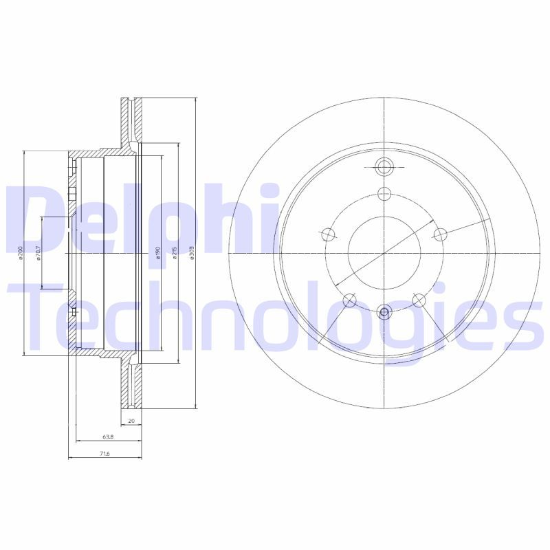 Chevrolet Captiva 2006-2010 Arası 2.2 D, 3.0 4WD, 2.2 D 4WD, 2.4, 2.0 D 4WD Delphi Marka Arka Fren Diski