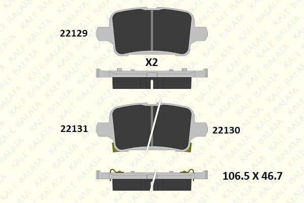Opel Astra 2015-2019 Arası 1.4, 1.6 Turbo, 1.6 CDTi, 1.0 Turbo, 1.4 Turbo Kale Marka Arka Balata