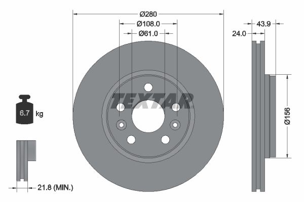 Renault Safrane 1996-2000 Arası 2.0 16V Textar Marka Ön Fren Diski