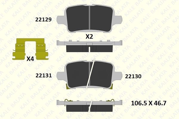 Opel Astra 2015-2019 Arası 1.4, 1.6 Turbo, 1.6 CDTi, 1.0 Turbo, 1.4 Turbo Kale Marka Arka Balata